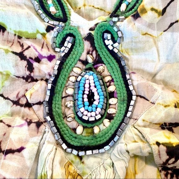 Chaudry KC Cotton Beaded Tunic Size L - Picture 4 of 6